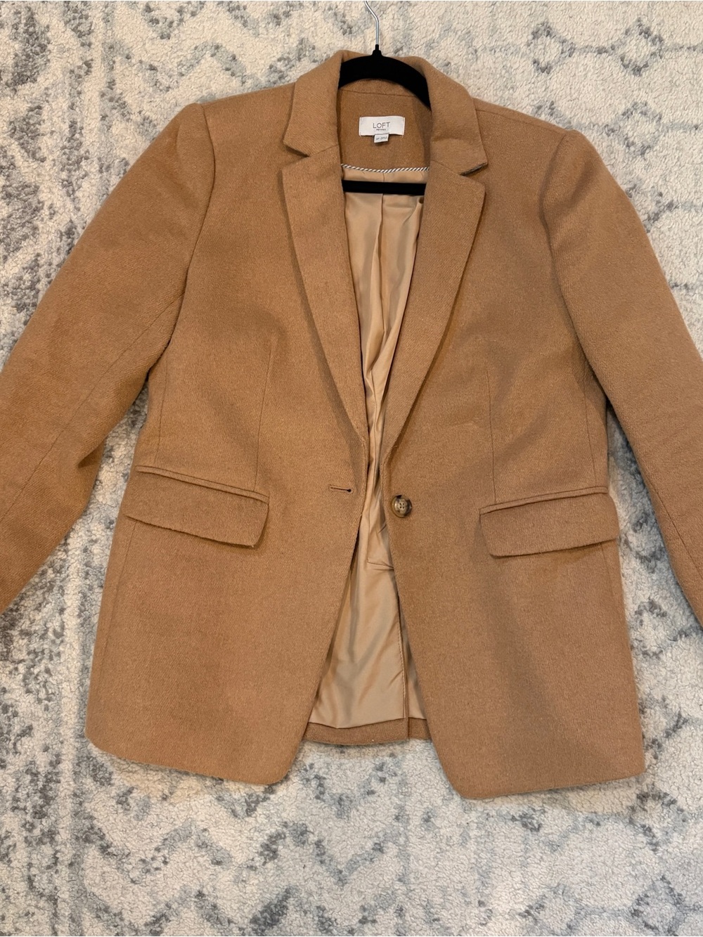 LOFT Camel Single-Button Tailored Blazer